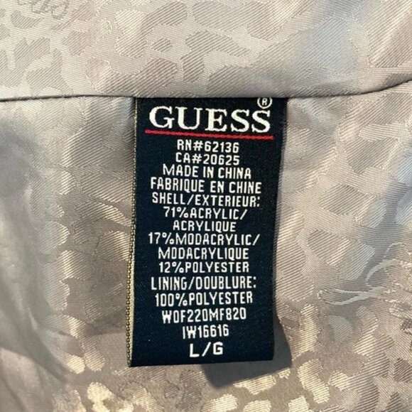 New Faux Fur Jacket GUESS  Coat Fur size L - Picture 5 of 9